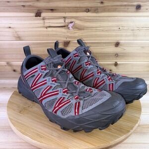 Merrell Hiking Shoes Mens 11 Gray and Red Choprock Shandal Water Shoes